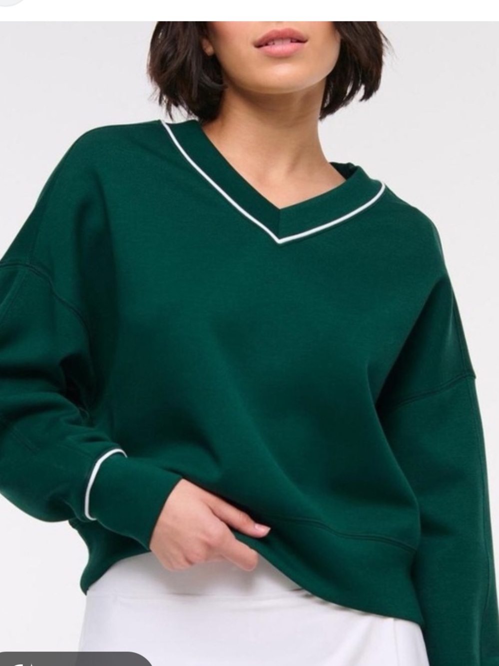 Abercrombie Green V Neck Sweatshirt